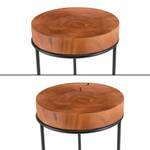 Table Basse Ronde Rauma pour Salon Marron - En partie en bois massif - 28 x 45 x 28 cm