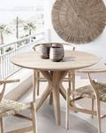 Amelia - Table repas ronde Marron - Bois massif - 110 x 76 x 110 cm