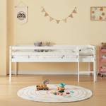 Lit enfant Siikalatva avec matelas Blanc - Bois massif - Bois/Imitation - 96 x 83 x 205 cm