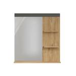 Miroir mural avec étagères BETA Beige - Bois massif - 79 x 85 x 16 cm