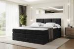 Boxspringbett OHIO KING Schwarz - Breite: 140 cm