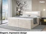 Boxspringbett Aspin Creme - Breite: 160 cm - H4