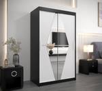 Armoire à portes coulissantes Boliwia Noir - Blanc - Largeur : 180 cm - 2 porte