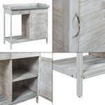 Pflanztisch Aliano Grau - Metall - Massivholz - Holzart/Dekor - 98 x 94 x 48 cm