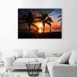 Bild Strand Meer Palmen Sonnenuntergang 60 x 40 cm