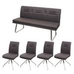 Esszimmer-Set H70 (5-teilig) Braun - Grau - Graubraun - Breite: 160 cm