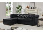 Sofa TOLEDO Schwarz - Echtleder - 163 x 72 x 228 cm