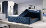 Boxspringbett Gloria Blau - Breite: 140 cm - H3