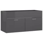 Badezimmerschrank 3037856-2 Hochglanz Grau - Breite: 90 cm