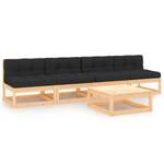 Garten-Lounge-Set (5-teilig) 3009884-2 Anthrazit - Holz