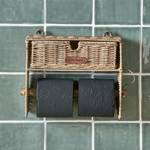 Toilettenpapierhalter Braun - Rattan - Holzart/Dekor - 9 x 22 x 25 cm