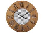 Horloge murale CUILCO Noir - Marron - Blanc - Bois massif - 60 x 60 x 3 cm