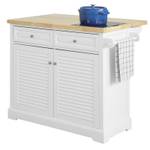 Desserte Roulante FKW84-WN Blanc - En partie en bois massif - 115 x 93 x 71 cm