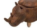 Pouf animal RHINO Marron - Marron clair - Chêne clair