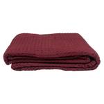 Plaid rouge 130x170cm coton effet gaufré Rouge - Textile - 170 x 1 x 130 cm