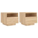 Nachttische mit LED 2er Set W574 Braun - Holzwerkstoff - 40 x 37 x 39 cm