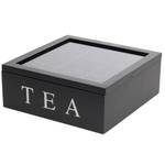 Boîte à thé, 9 compartiments Noir