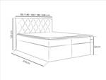 Boxspringbett mit Topper BOREO Grau - Breite: 120 cm - H4