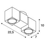 Strahler, Spots & Aufbaustrahler Altra Weiß - Metall - 23 x 10 x 23 cm