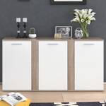 Sideboard Novelli mit 3 Türen Eiche Sonoma Dekor - Weiß