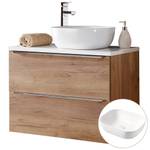 Waschtisch-Unterschrank mit Waschbecken Braun - Holzwerkstoff - 81 x 75 x 46 cm