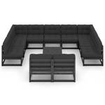 Salon de jardin 3009758-2 (lot de 12) Anthracite - Noir