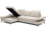 Ecksofa HANNOVER Creme - Bettkasten links - Mit Bettkasten