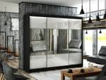 Kleiderschrank RIOCI Schwarz - Weiß - Breite: 250 cm