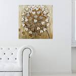 Acrylbild handgemalt Pusteblume im Wind Beige - Braun - Massivholz - Textil - Holz teilmassiv - 80 x 80 x 4 cm