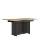 Table rectangulaire 1 allonge Noir - Bois manufacturé - 90 x 77 x 160 cm
