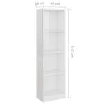 Bücherregal 3016500-4 Hochglanz Cremeweiß - 40 x 142 cm