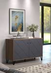 Sideboard Montez 2 Grau - Holz teilmassiv - 123 x 76 x 40 cm