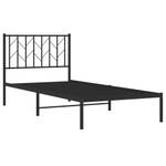 Bettgestell mit Kopfteil X172 Schwarz - Metall - 95 x 90 x 207 cm