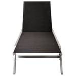 Chaise longue 48011 Noir - Métal - Textile - 58 x 32 x 200 cm