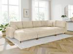 Wohnlandschaft und Hocker Sindre Beige