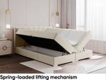 Boxspringbett John Beige - Breite: 166 cm - H4