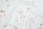 Gardine weiß-pink FloralWohnzimmer Weiß - Textil - 140 x 245 x 140 cm