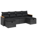 Gartensitzgruppe K4122(6-tlg) Schwarz - Massivholz - 69 x 62 x 55 cm