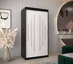 Armoire à portes coulissantes york Noir - Blanc - Largeur : 100 cm - 2 porte