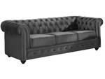 Ensemble canapé fauteuil  CHESTERFIELD Anthracite