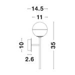 Wandleuchte CANTONA Glas - Metall - 6 x 35 x 6 cm