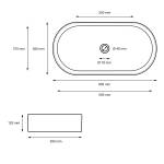 Waschbecken Ovalform 605x380x125 mm weiß Keramik - Metall