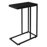 Beistelltisch in C-Form Schwarz - Holzwerkstoff - Metall - 25 x 64 x 45 cm