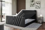 Boxspringbett ERNINA-Z KING Hochglanz Schwarz - Breite: 180 cm