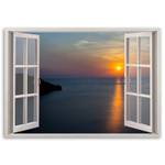 Wandbild Fensterblick Sonnenuntergang 90 x 60 cm