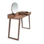 Coiffeuse en bois de noyer avec miroir Marron - Bois/Imitation - En partie en bois massif - 120 x 126 x 45 cm