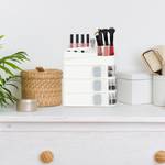 Make Up Organizer mit Schubladen Grau - Weiß - Kunststoff - 26 x 28 x 21 cm
