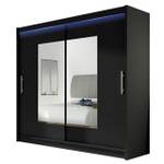 Kleiderschrank London VII mit LED Schwarz