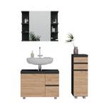 Badmöbel Set J-Shape 38201 Grau - Sonoma Eiche Trüffel Dekor - 80 x 90 x 33 cm - Holzwerkstoff