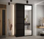 ARMOIRE À PORTES COULISSANTES DAVOS 5 Noir - Largeur : 130 cm